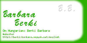 barbara berki business card